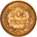 2 Pesos (Mexique) - Or - Diverses années