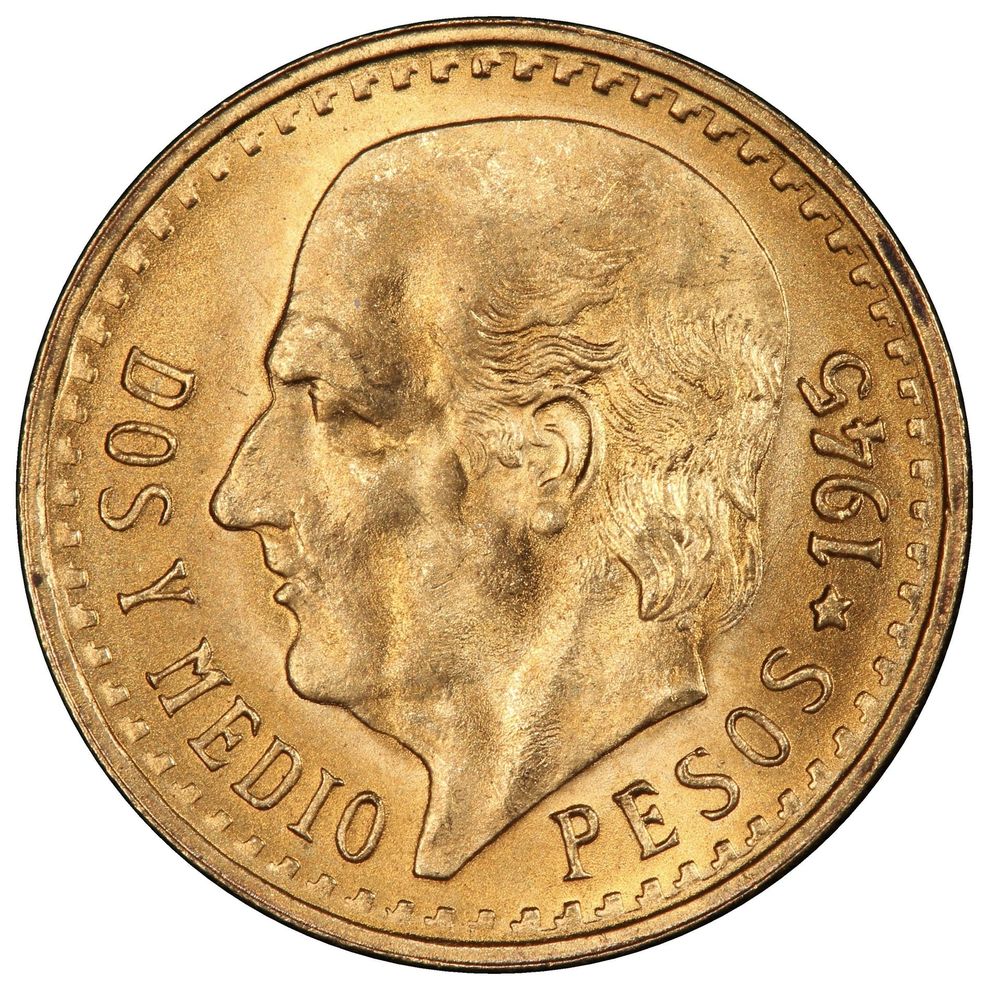 2.5 Pesos (Mexico) - Gold - Various years