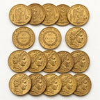 20 Francs en or, plusieurs pièces de 20 Francs de types différents