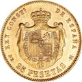 25 Pesetas (Spain) - Gold - Various years