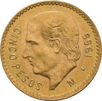 5 Pesos (Mexique) - Or - Diverses années